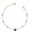 Rue Des Mille women's bracelet - Stardust Chain with Central Star and Black Zircons