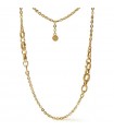 Unoaerre Women's Necklace - Long Square with Gold Alternating Links