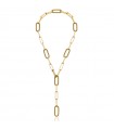 Unoaerre Women's Necklace - Bubbles with Paperclip Gold Chain and Ball Links