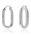 Unoaerre Women's Earrings - Square in White Oval Mesh with Square Tube
