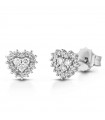 Lelune Diamonds Woman's Earrings - Heart in 18K White Gold with 0.25 carat Natural Diamonds - 0