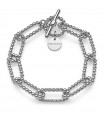 Unoaerre Women's Bracelet - Bubbles Silver with Beaded Links
