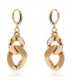 Unoaerre Women's Earrings - Colors Groumette Gold Pendants with Beige and Hazelnut Enamel