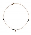 Rue Des Mille Necklace for Women - Gipsy Chic Tierra Black with Black Stones and Star Pendant