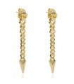 Unoaerre Women's Earrings - Gold Long Pyramids with Pendant Element