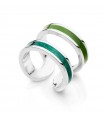 Anello Unoaerre da Donna - Colors Aperto Silver con Smalto Verde