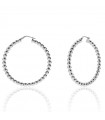 Unoaerre Women's Earrings - Bubbles Silver Hoop with Ball Tube