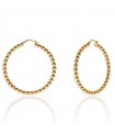 Unoaerre Women's Earrings - Bubbles Gold Hoop with Bead Tube