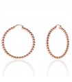 Unoaerre Women's Earrings - Bubbles Rose Gold Hoop with Bead Tube