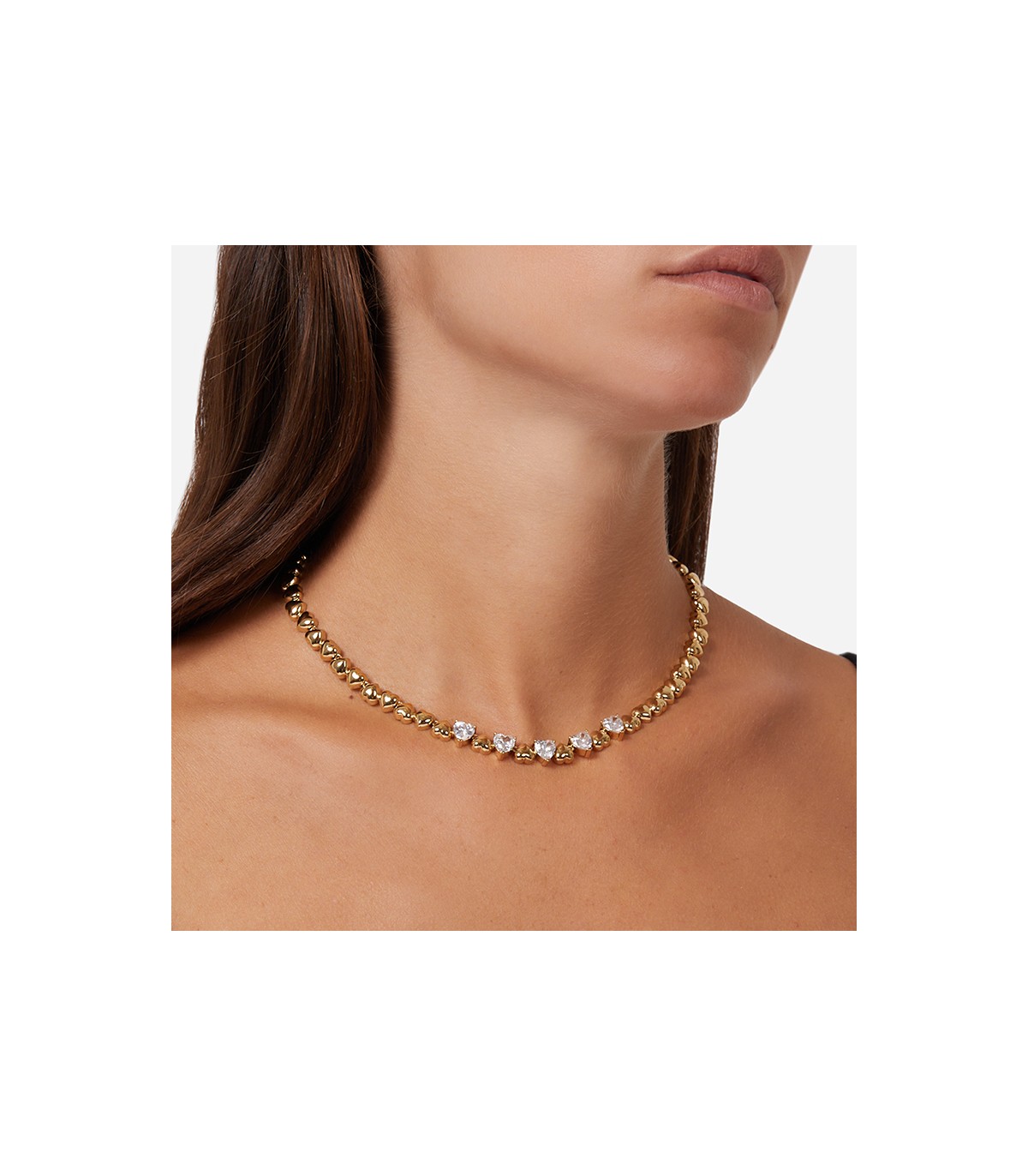 Collana Chiara Ferragni - Croci Gold - Croce Squadrata - Zirconi