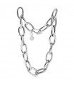 Unoaerre Necklace for Woman - Classic in Silvered Bronze with Forzatina Chain