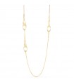 Unoaerre Necklace for Woman - Classic Long in Gilded Bronze with Chain and Oval Elements