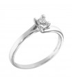 Giorgio Visconti Woman's Ring - Solitaire in 18K White Gold with Natural Diamond 0.14 ct - 0