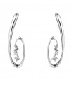 Miluna Woman's Earrings - in 18K White Gold Spiral with Natural Diamonds - 0