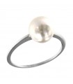 Anello Coscia da Donna - In Oro Bianco 18 Carati con Perla Akoya 8-8,5mm