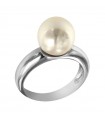 Nimei Ring for Women - in 18K White Gold with Akoya Pearl 10-10,5 mm - 0