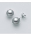 Miluna Women's Earrings - in 18K White Gold and Gray Pearls 7 - 7.5 mm - 0