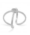 Rue Des Mille Ring for Woman - Dancing Drops Silver with Cross and Zircons