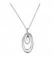Miluna Woman's Necklace - in 18K White Gold with Oval Spiral Pendant - 0