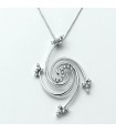 Miluna Women's Necklace - Collier in 18K White Gold Spiral Pendant with Natural Diamonds - 0