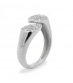 Rue Des Mille Ring for Woman - Dancing Drops Silver Double Drop with White Zircons
