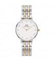 Daniel Wellington Ladies Watch - Petite Lumine 5-Link Two-Tone Bicolor Silver & Gold 28mm White