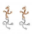 Miluna Women's Earrings - Fireworks in White Gold and 18K Rose Gold with Natural Diamonds - 0
