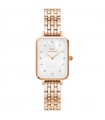 Daniel Wellington Women's Watch - Quadro Lumine 5-Link Melrose Rose Gold 20x26mm White Mother of Pearl