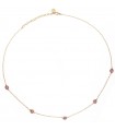 Rue Des Mille Necklace for Woman - Dancing Drops Gold with Pink Bezels
