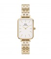 Daniel Wellington Ladies Watch - Quadro Lumine 5-Link Evergold Gold 20x26mm White