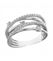 Giorgio Visconti Woman's Ring - Band Pattern in 18K White Gold with 0.51 Natural Diamonds - 0