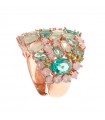Salvatore Plata Women's Ring - Afternoon Rose Gold with Colored Stones Size 18