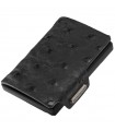 Mondraghi Men's Wallet - Superior in Black Ostrich Leather with Coin Purse