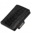 Mondraghi Men's Wallet - Superior in Black Ostrich Leather with Coin Purse