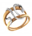 Chimento Ring - in 18K Rose Gold with Snake and White Diamonds 0.12 ct - 0