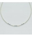 Miluna Women's Necklace - with 5-5.5 mm Freshwater Pearls and Boule in 18K White Gold - 0