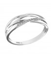 Giorgio Visconti Woman's Ring - Band Pattern in 18K White Gold with 0.04 ct Natural Diamonds - 0