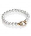 Boccadamo Women's Bracelet - Pearls with String of Pearls and Gold Clasp with Zircons