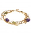 Boccadamo Women's Bracelet - Perlamia Multiflo Gold with Pearls and Natural Stones