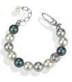 Boccadamo Women's Bracelet - Pearls in 925% Silver with Tahitian Look and White Pearls