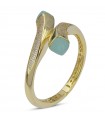 Boccadamo Women's Bracelet - Caleida Linea Mediterranea Contrariè Gold with Aqua Crystals and Zircons