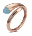 Boccadamo Women's Bracelet - Caleida Linea Mediterranea Contrariè Rose Gold with Aqua Crystal and Zircons