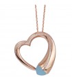 Boccadamo Necklace for Woman - Long Mediterranean Caleida with Heart and Acqua Milk Crystal