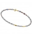 Bracciale Zancan da Uomo - Insignia Gold in Oro Bianco 18 Carati con Croce in Oro Giallo 18 Carati e Zaffiri 0,16 Ct