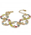 Boccadamo Women's Bracelet - Magic Circle Mediterranea Gold with Circular Elements and Colored Crystals