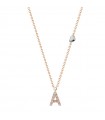 Buonocore necklace - You are in 18 carat rose gold with letter a and natural diamonds 0.06 ct - 0