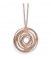 Boccadamo Necklace for Woman - Rose Gold Mediterranea Magic Circle with Oval Pendant and Crystals