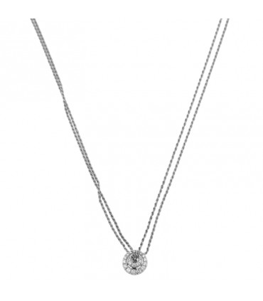 Collana Donna Salvini Oro Bianco con Diamanti 0,17ct e Smeraldo 0,30ct  20068885