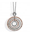 Boccadamo Necklace for Woman - Mediterranean Magic Circle Pendant with Two-Tone Circles and Crystals