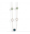 Boccadamo Necklace for Woman - Sharada Mediterranea Gold with Green Crystals and Zirconia Circles